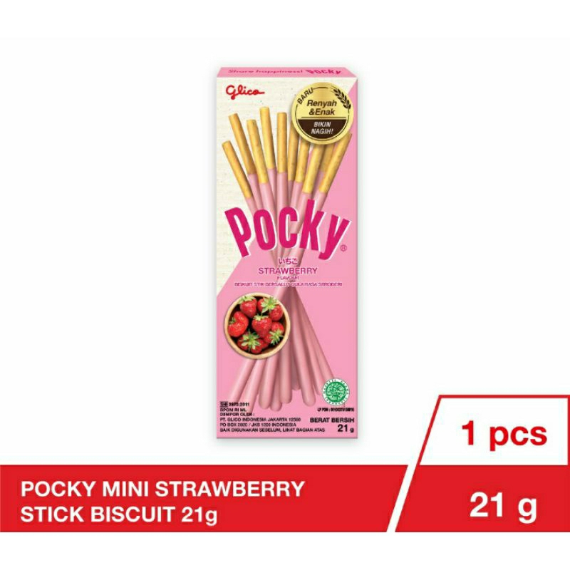 

Pocky biskuit stik strawberry 21g