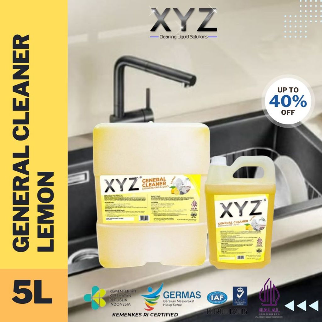 XYZ General Cleaner Yellow Lemon 5L/20L Pembersih Umum– Ampuh Angkat Lemak