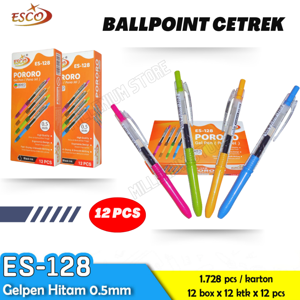 

Pena Gel Simple / Pulpen Mekanik Pencet / Alat Tulis Kantor Sekolah / Pulpen Gel 0.5 mm /Pulpen Cetek / Cod