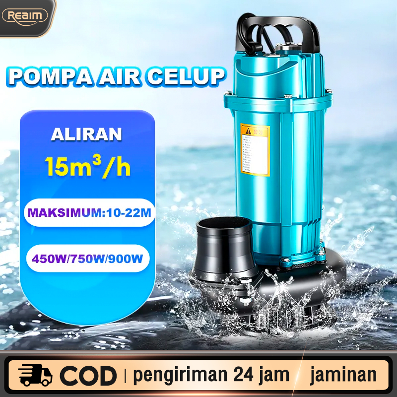 Reaim Pompa Celup Air bersih 2inch Pompa Air Listrik Jet Pump 1inch 5000L/H Daya hisap tinggi