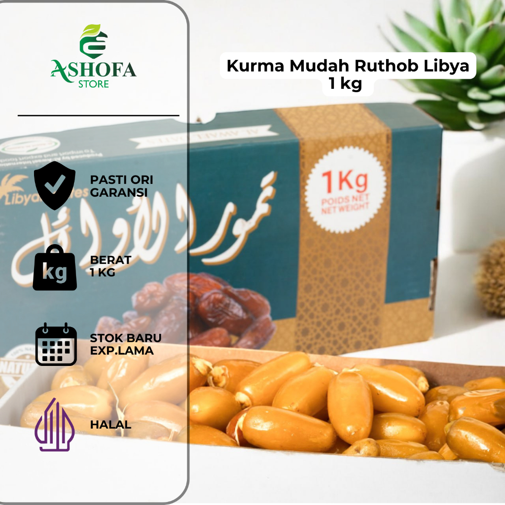 

Kurma Ruthob libya 1kg premium kurma muda promil Asli Original Libyan dates