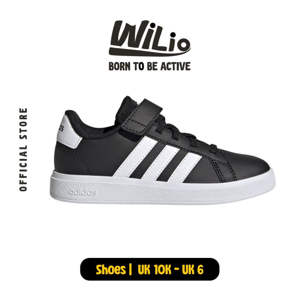 ADIDAS Grand Court 2.0 El K GW6513 - Sepatu Anak (Hitam)