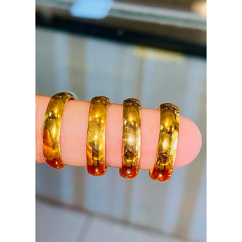 Cincin Emas Wanita Asli 16K/Cap 700 (BISA DIJUAL KEMBALI) Belah rotan