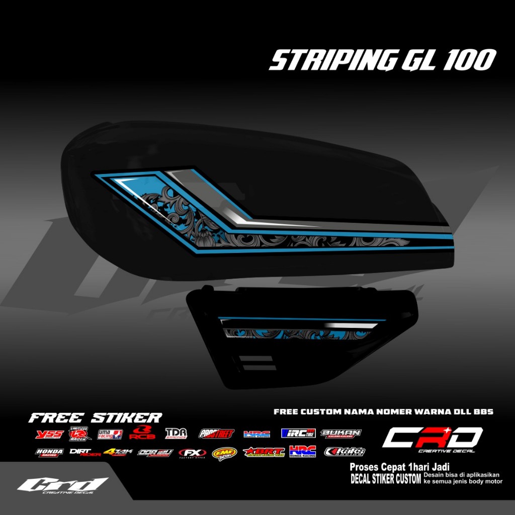 STRIPING STIKER LIS VARIASI HONDA GL 100 GL STRIPING VARIASI HONDA GL 100