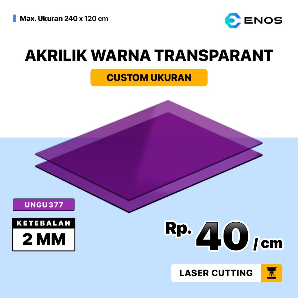 

Akrilik Lembaran Transparan Warna Ungu 2mm Custom Ukuran /Acrylic Sheet