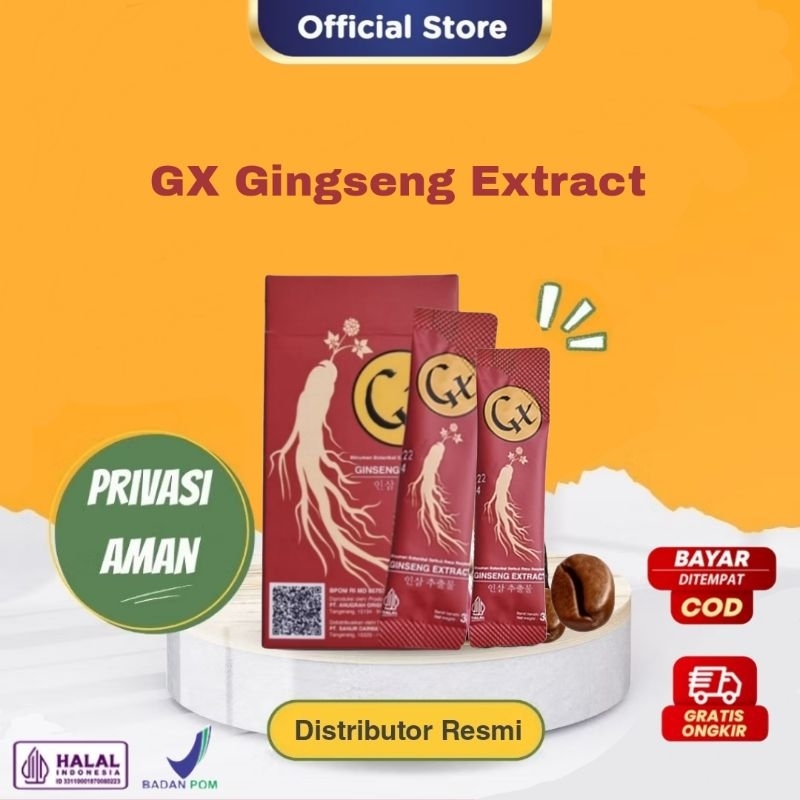 

GX Ginseng Extract 1 Box Isi 5 Sachets Minuman Serbuk Ginseng Rasa Raspberry Penambah Durasi