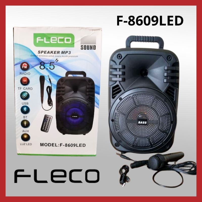 SPEAKER FLECO F-8609 | 8,5 INCH | 1 MIC KABEL