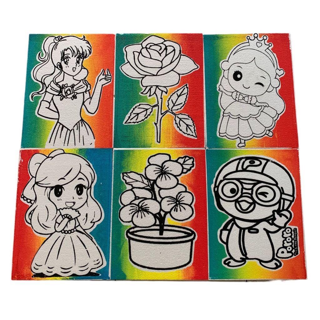 

(100 Pcs) [Tanpa Lis] [Rainbow] Sterofoam Lukis uk 30x40 / Sterofoam Mewarnai / Gabus Lukis Pasar Malam