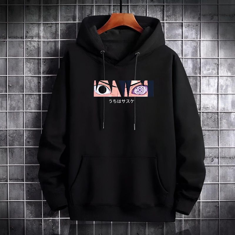 Jaket Hoodie Anime Naruto Uchiha Sasuke Mata Sharingan Rinnegan Unisex