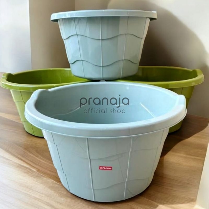 Bak Air Jumbo 45 Liter Pacific Jolang Baskom Mandi Plastik Tebal Abu Hijau Ember Bak Wadah Cucian Be