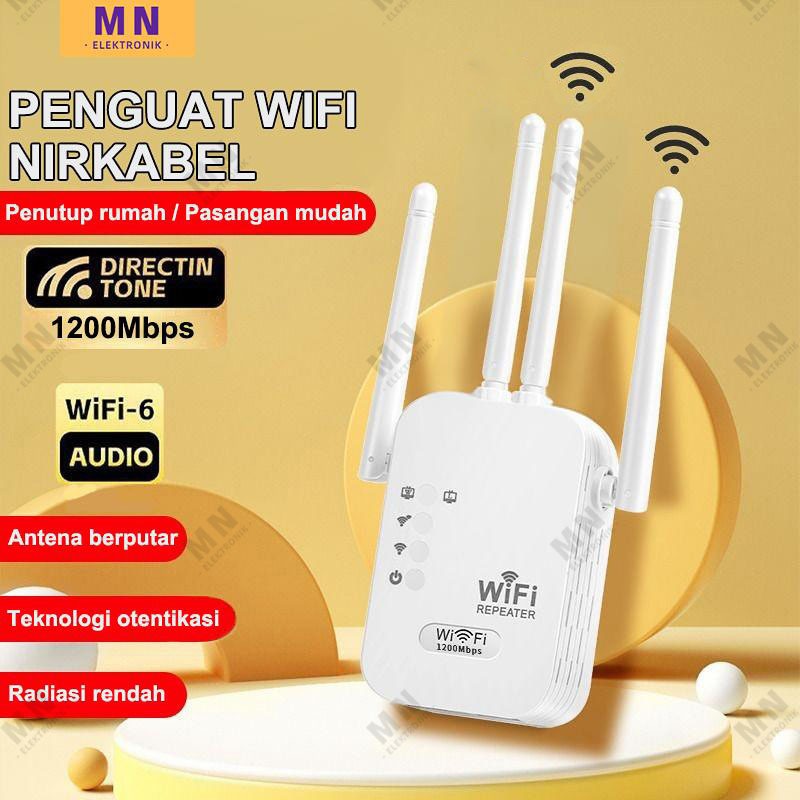 Penguat Sinyal WIFI 300M Wireless Wifi Range Extender 5G Dual Band 4 Antena Jaringan Repeater Router