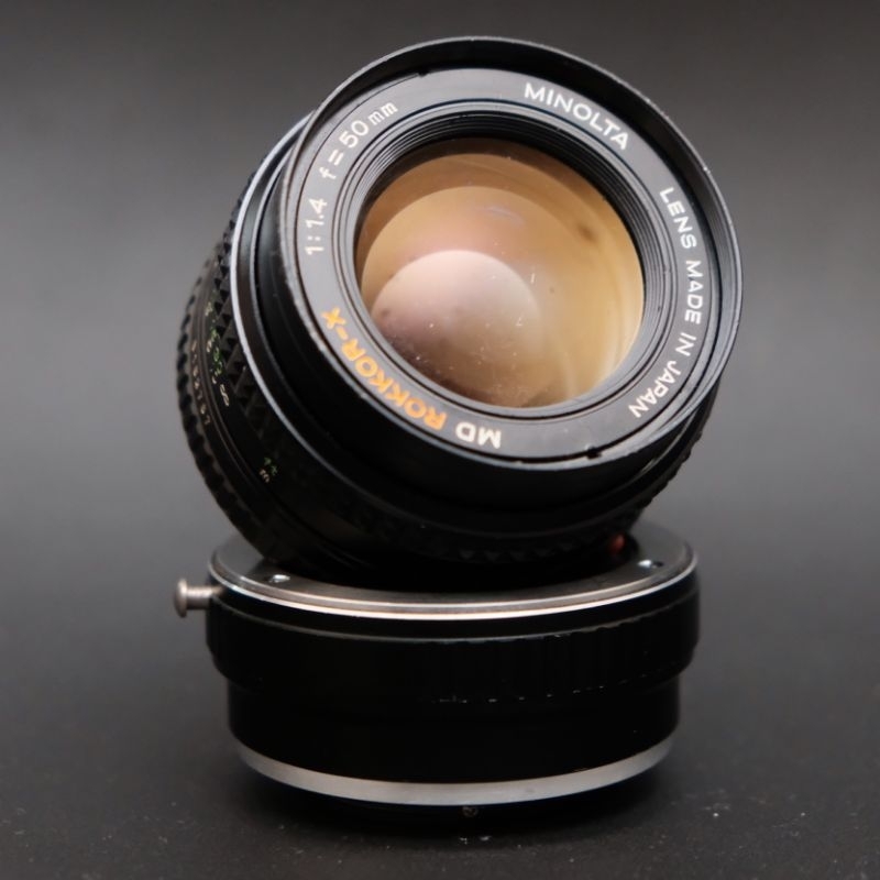 Lensa manual vintage Minolta 50mm f1.4 X Rokkor
