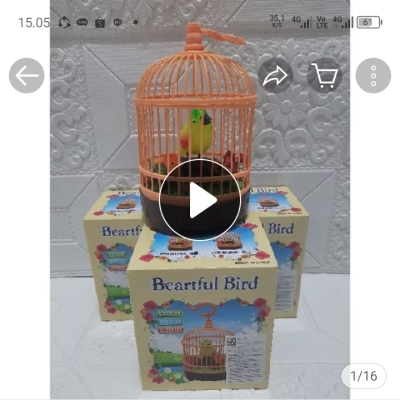 Mainan Burung Sangkar Berkicau Heartful Bird