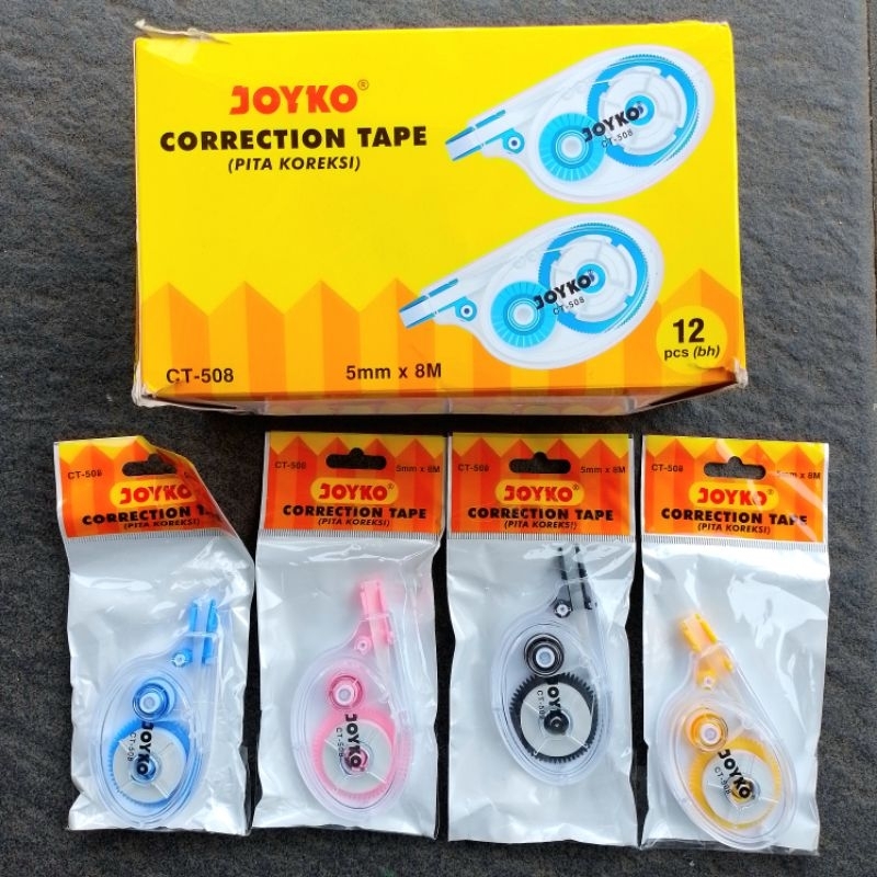 

TIPE-X Kertas Correction Tape Joyko CT-508 8 Meter ( 12 Pcs ) [ Original ]