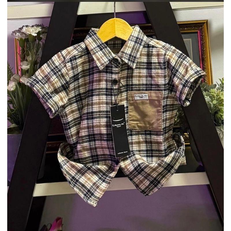 BEST SELLER KEMEJA ANAK LAKI-LAKI 6 BULAN-12 TAHUN FLANEL/PLANEL KOTAK-KOTAK KOMBINASI LENGAN PENDEK