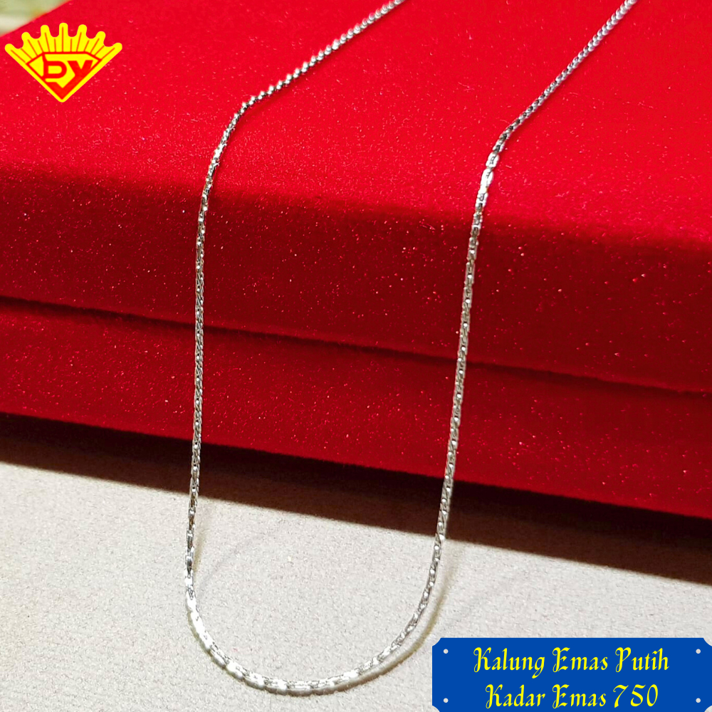 Kalung Rantai Emas Putih Baru Kadar Emas 750