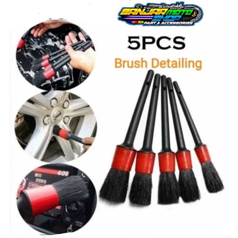 Kuas Pembersih Motor / Kuas Interior Mobil / Kuas Detailing Cuci Motor (5pcs)