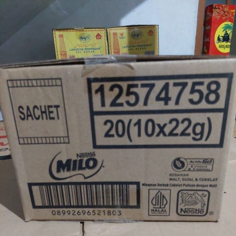 

Milo Nestle Susu Cokelat 22gr DUS isi (10 sachet) x 20 renceng