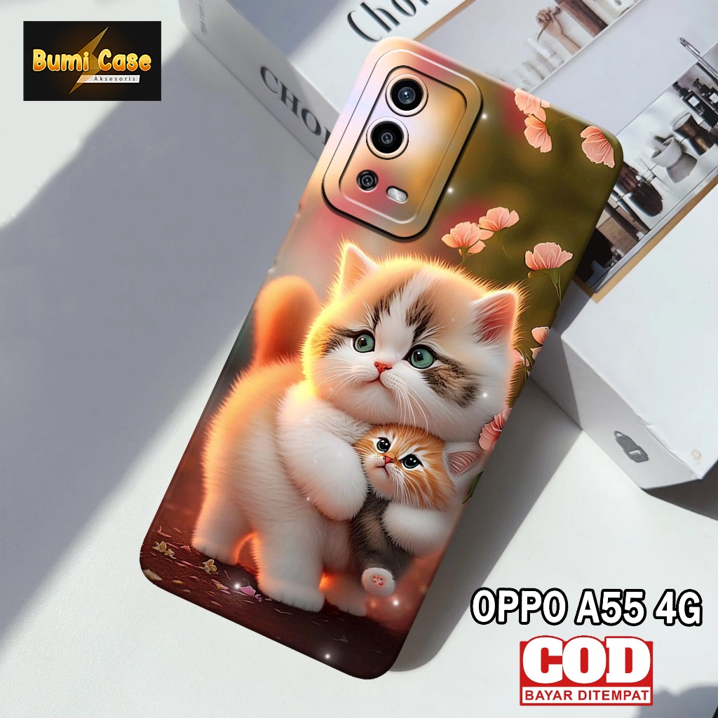 Bumi Case Oppo A55 4G - Fashion Case Kucing - Softcase Pro Camera Oppo A55 4G - Casing Hp Oppo A55 4