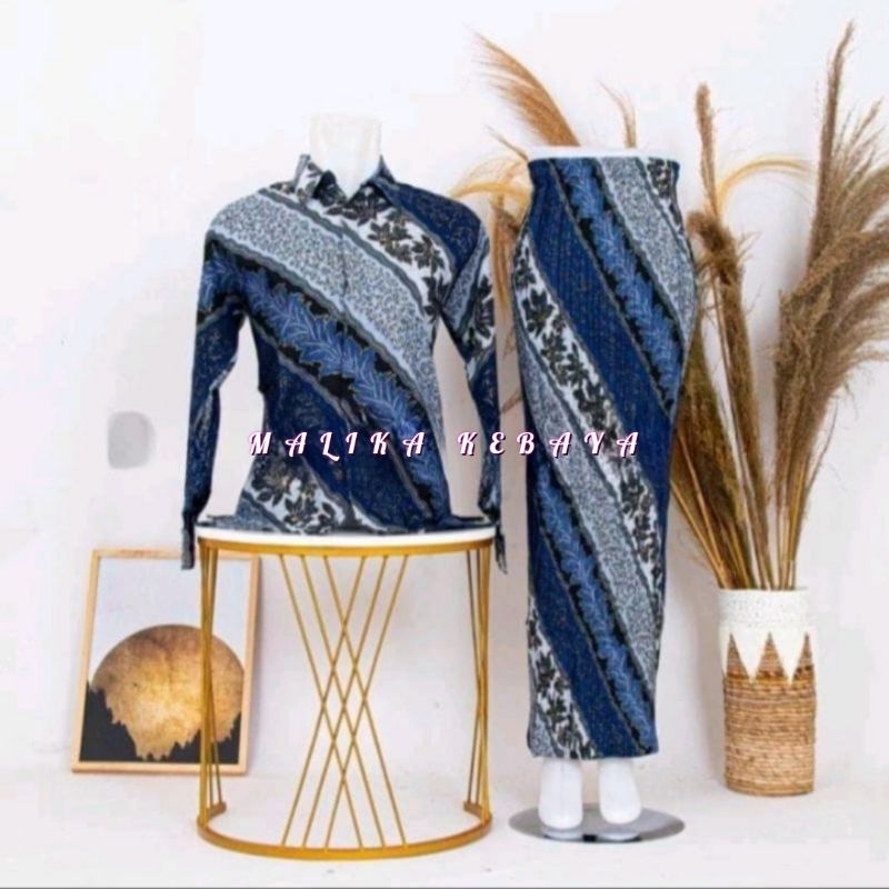 Set Couple Batik / Kemeja Batik Couple / Batik Set Rok Plisket - Kemeja Couple Keluarga / Kemeja Cou