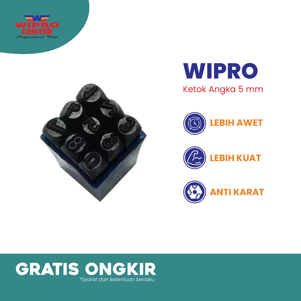 KETOK ANGKA WIPRO 5MM BIRU