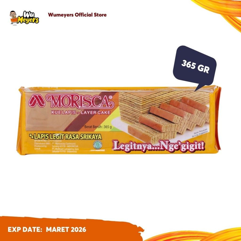 

Morisca Kue Lapis Legit Srikaya 365gr - Layer Cake Siap Saji