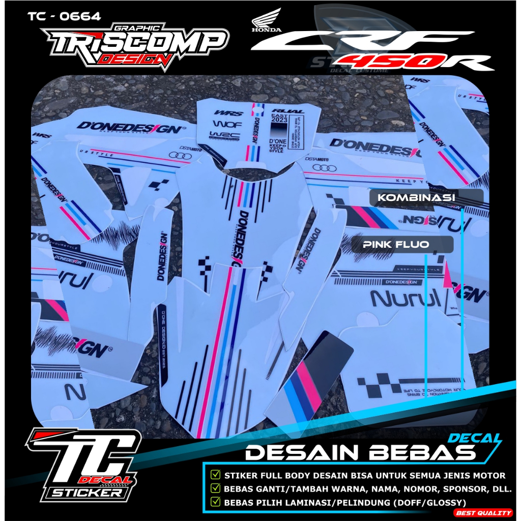 Decal Sticker CRF 450 / CRF 150 L New Fullbody Motif simpel keren Desain custom bisa Request - List 