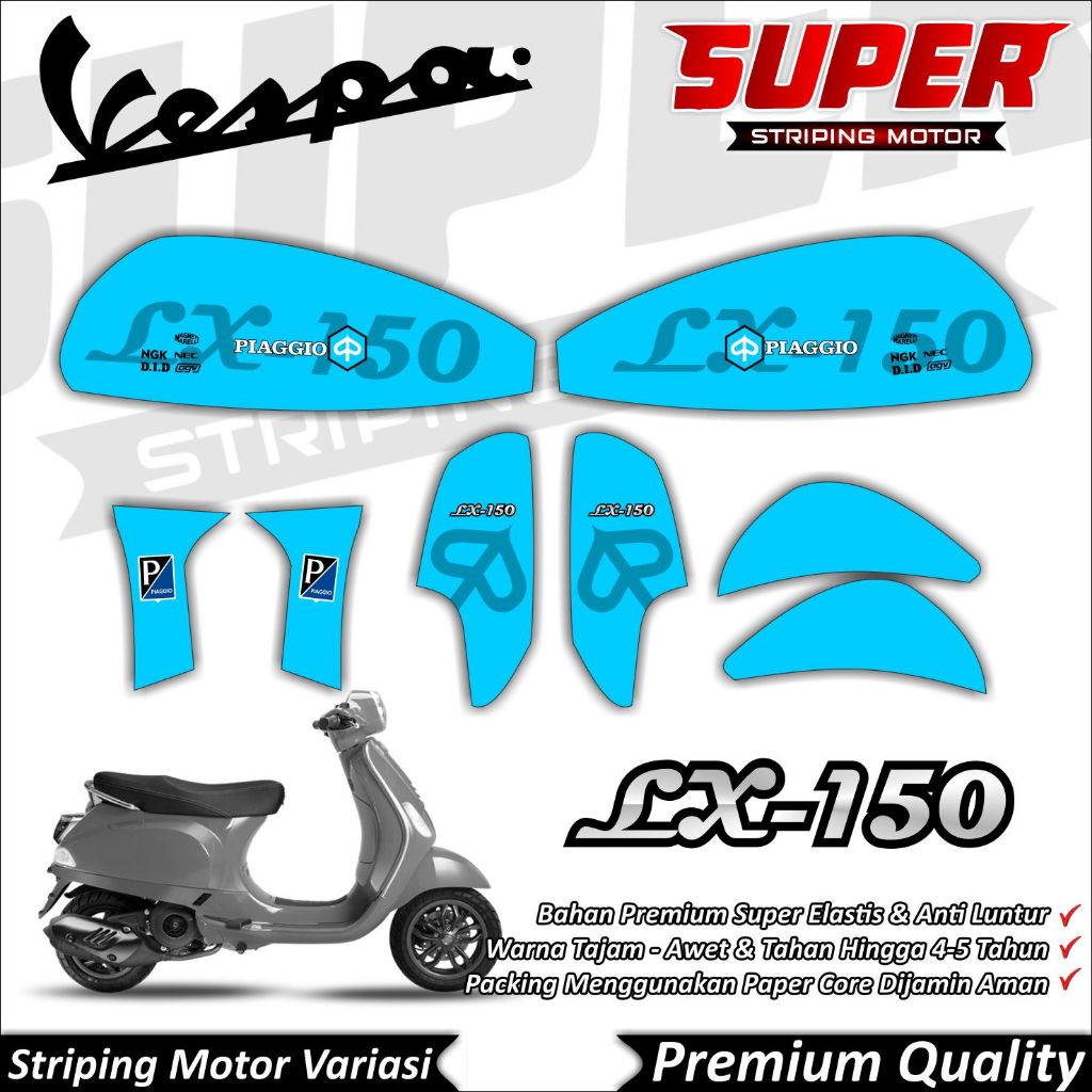 Stiker Striping Vespa Matic - Stripig Vespa LX-150 Variasi Polos