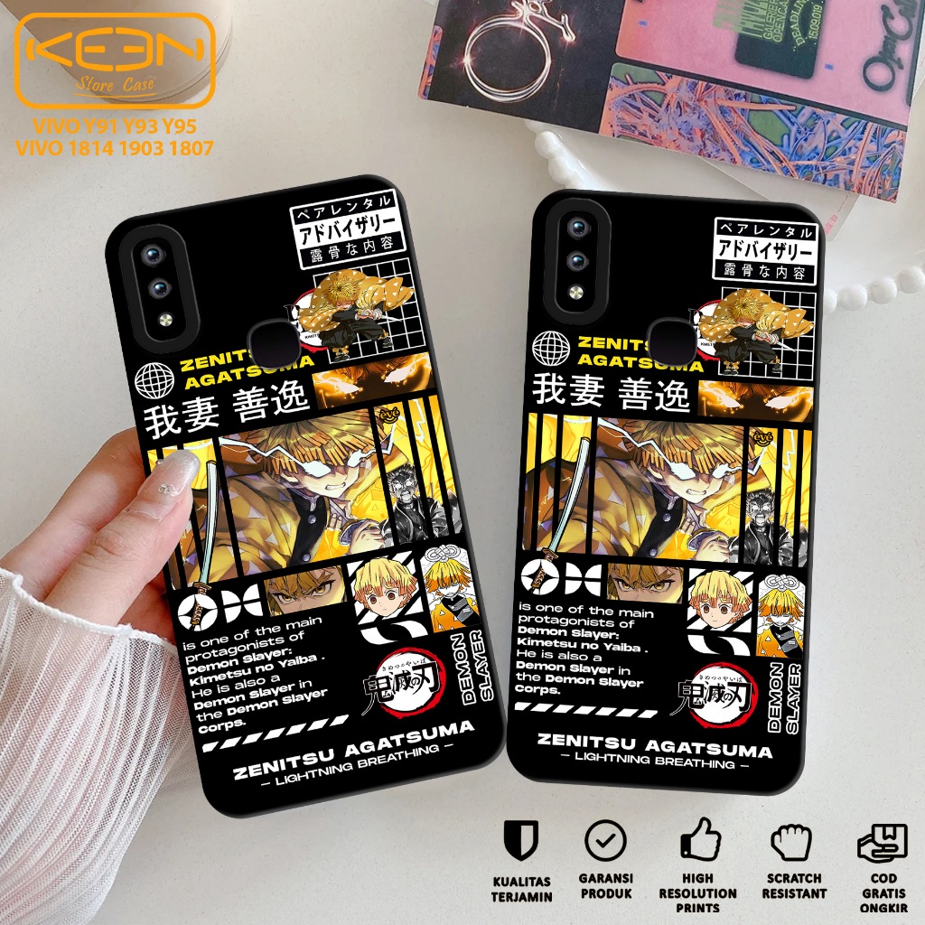 Case Vivo 1811 - Casing Hp Vivo 1811 Motif Demon Slayer - Softcase Vivo 1811 - Softcase Hp Vivo 1811