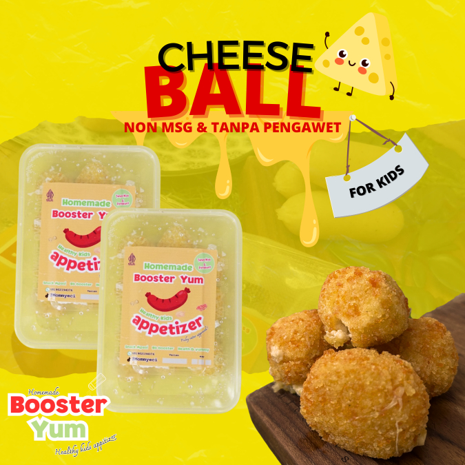 

BoosterYum - Cheese Ball - Cemilan Anak Tanpa Bahan Pengawet Dan Non MSG - Kroket Keju Untuk Anak