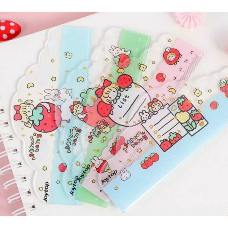 

Penggaris Plastik 15 cm Karakter Lucu Anak Bahan Tebal