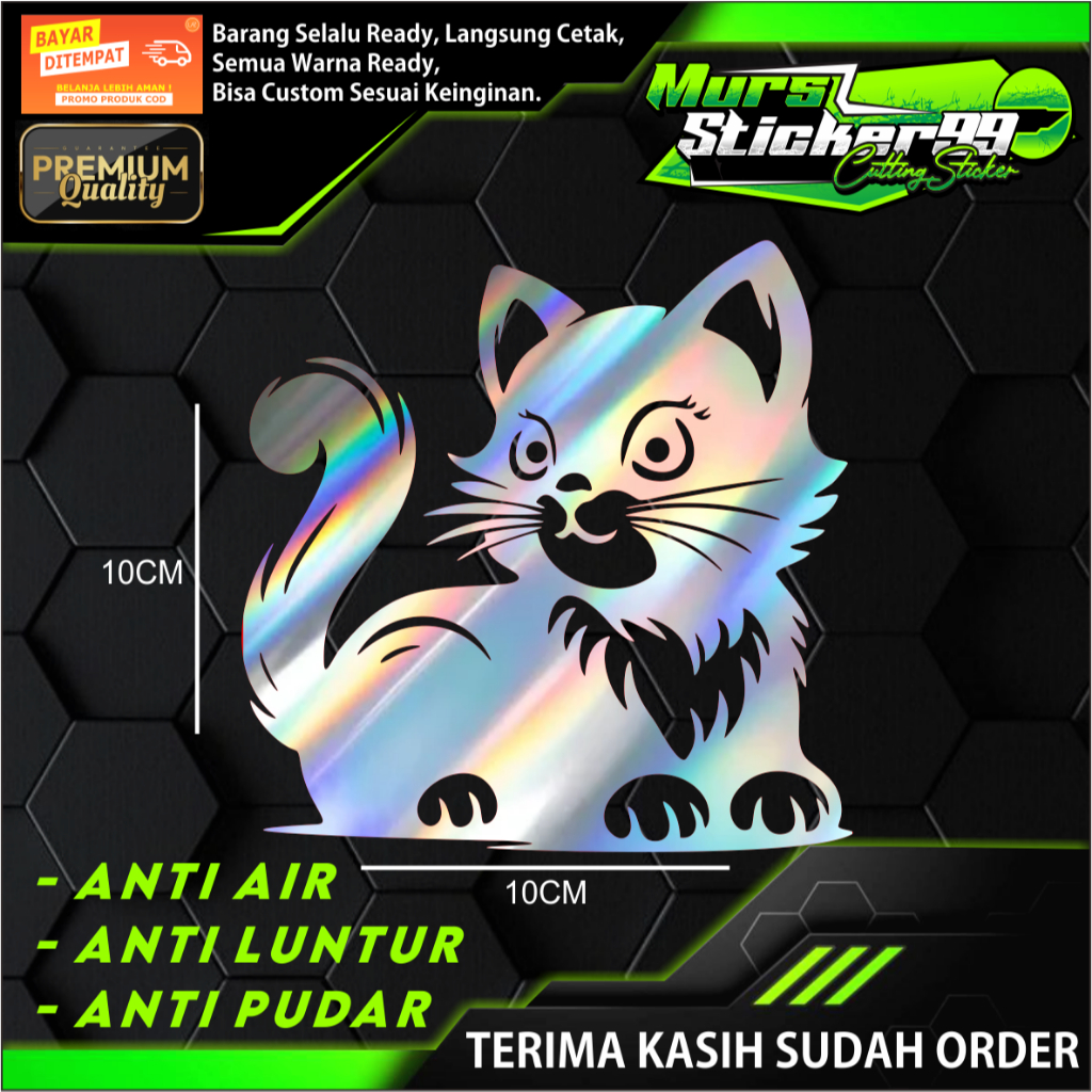 Sticker Cutting CANTIK KUCING Cocok Untuk Motor Dan Mobil