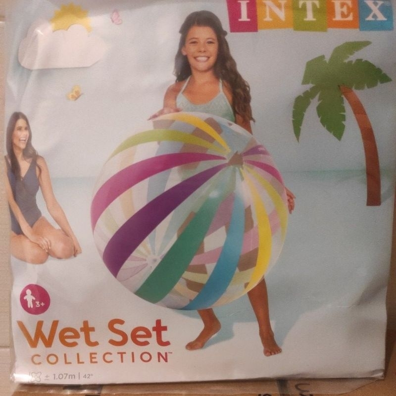 INTEX 59065 | Bola Pantai Jumbo 107cm | Glossy Colourfull Giant Beach Ball INTEX 59065 | bola pantai