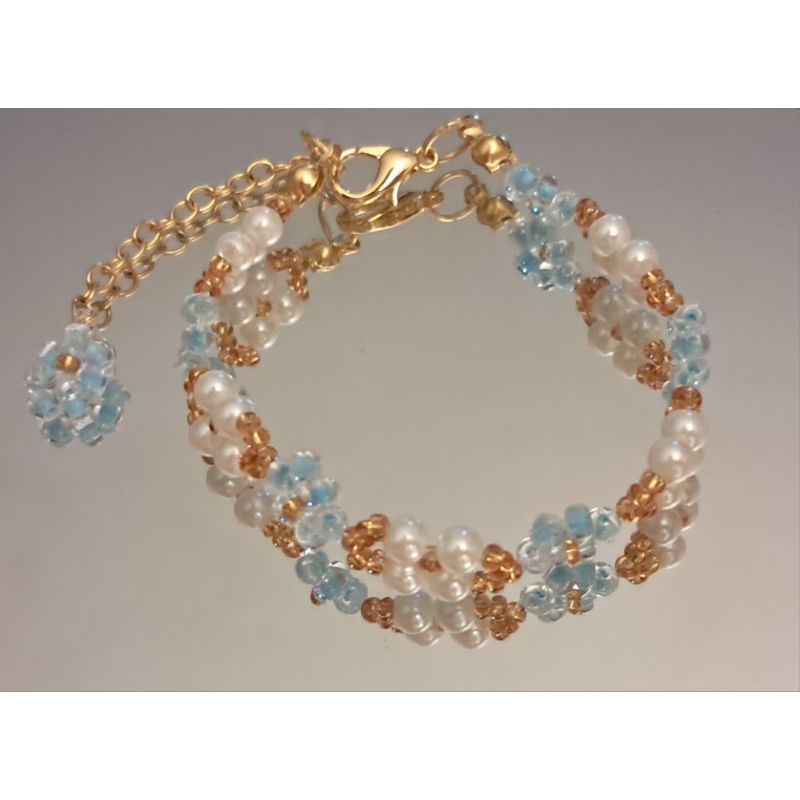 LIBELLULE - Gelang Azure Blossom Manik-Manik Aesthetic Bunga Daisy