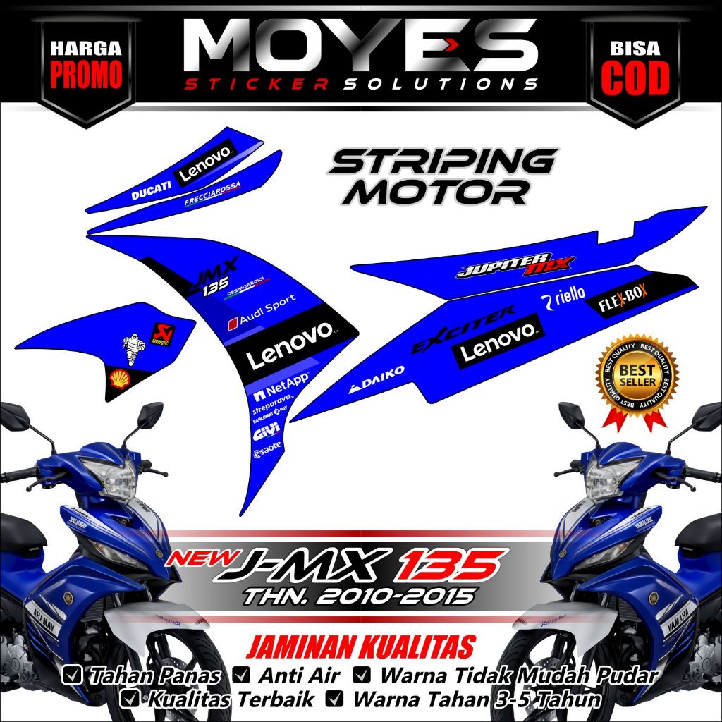 Striping Mx 135  - Decal Mx 135 - Stiker Mx 135 - Decal Stiker Mx 135 2010-2015 Keren JS16