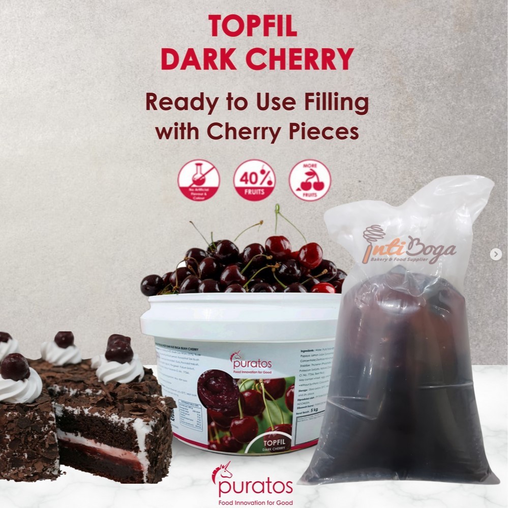 

PURATOS TOPFIL DARK CHERRY 250gr – Selai Topping Filling Dark Cherry
