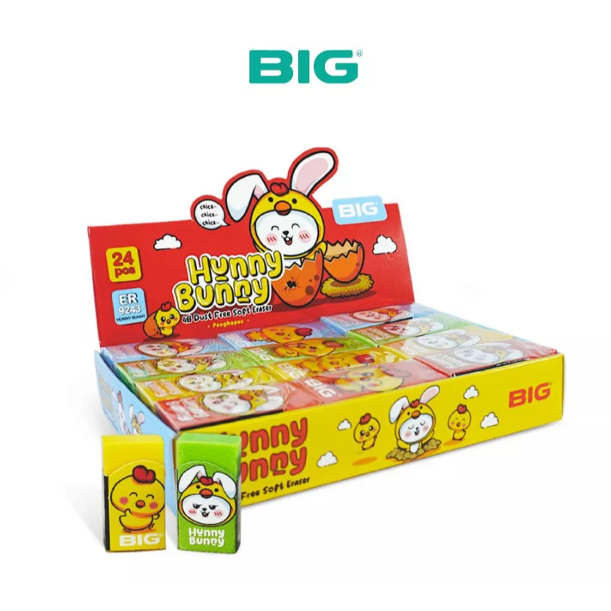 

BIG - Penghapus / Stip Eraser Pensil Warna Warni Kecil Dust Free Hunny Bunny Series ER-9243HB