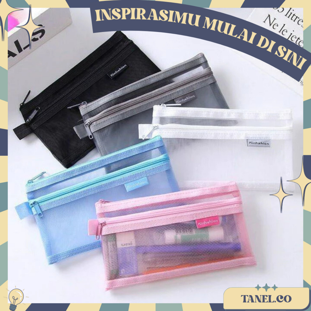 

[TANEL.CO] Tempat Pensil Jaring Transparan Dua Lapis