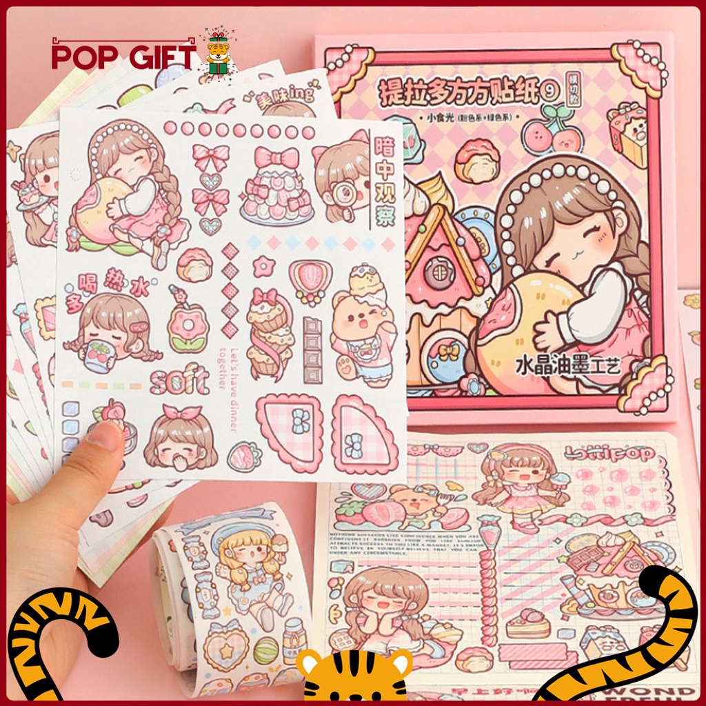 

PG Stiker Pack Dodogirl DIY Dekorasi Case HP Botol Sticker Journaling Cantik Edisi SNACK GIRL TLD139