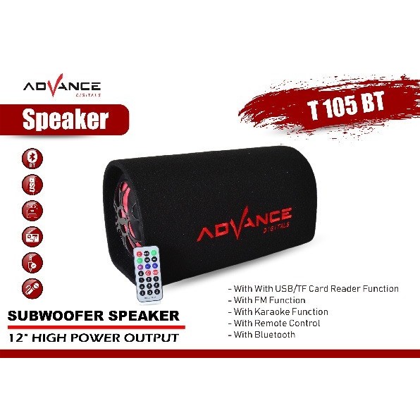 Speaker Advance T-105BT 12" Bluetooth / Advance Speaker T105BT 12 Inch Subwoofer Advance T105BT