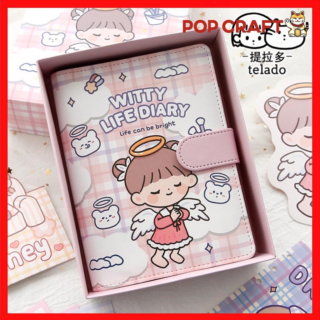 

PG TELADO Buku Diary Binder Set Aesthetic 1 Box Witty Life Diary PAKET JURNAL BUKU HARIAN - TLD30