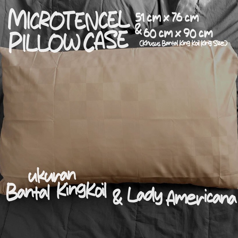 LANGSUNG KIRIM Sarung Bantal Micro Tencel Polos Jumbo Hotel Collection ukuran KingKoil Lady American