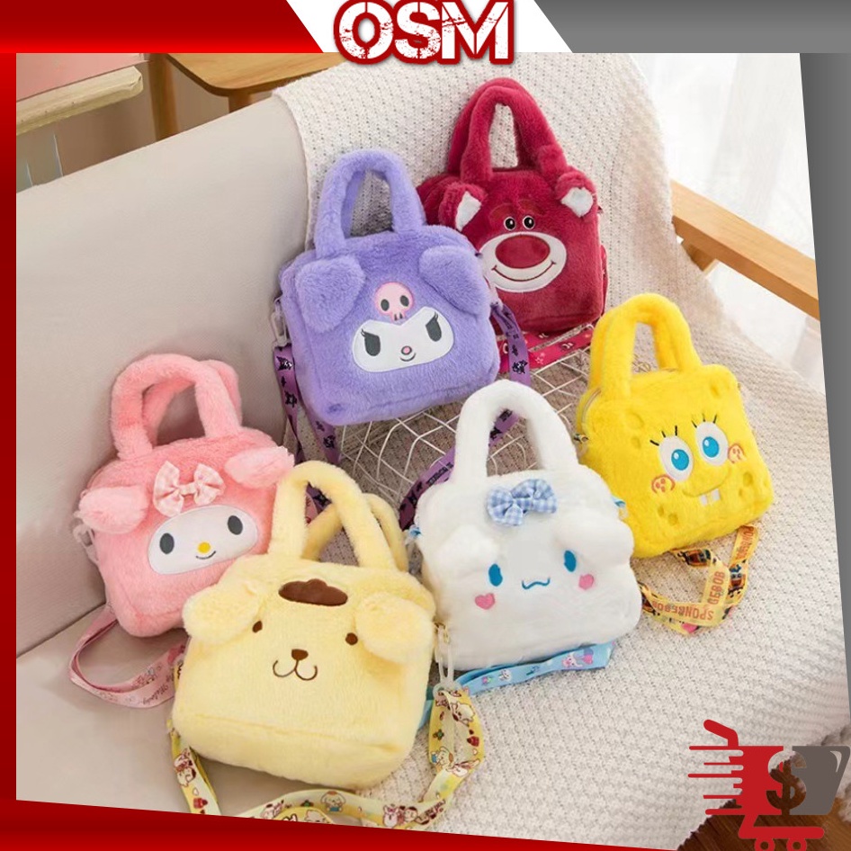 Terbaik OSM  T6263 Tas Pinggang Anak Perempuan  Cute Hand Bag Bulu