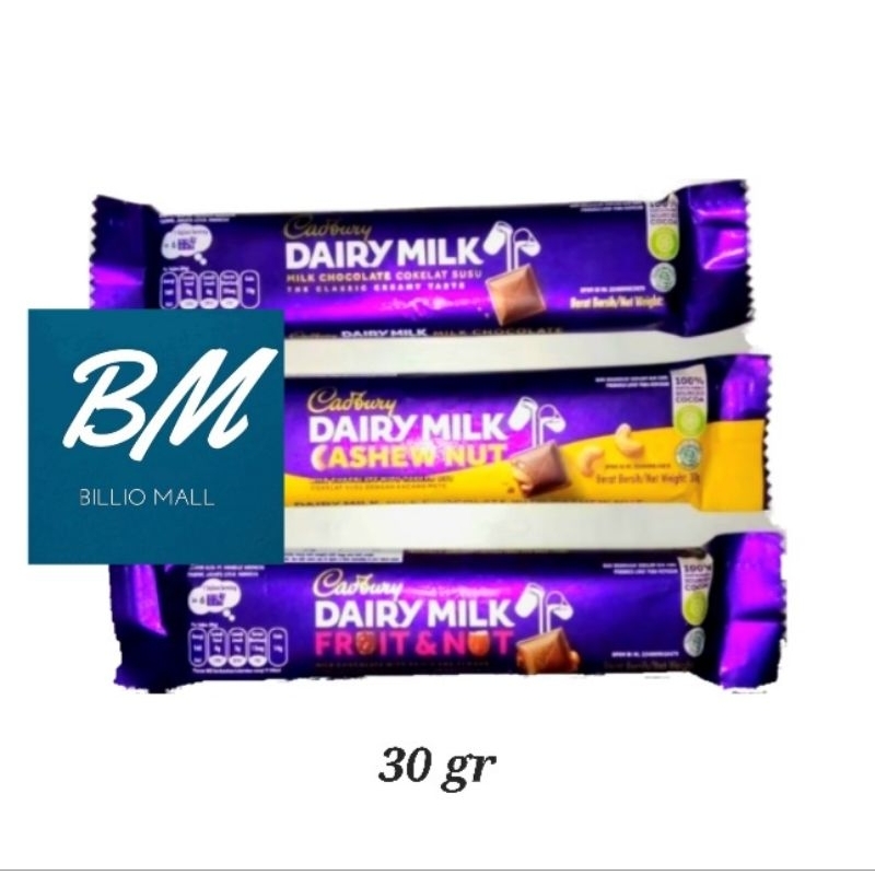 

Cadbury Dairy Milk 30 gr Milk Chocolate Cashew Nut Fruit and Nut