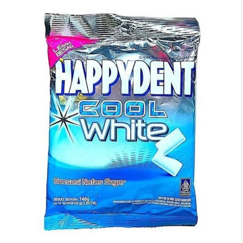 

Happydent Cool White Permen Karet Rasa Mint Isi 50 Bks