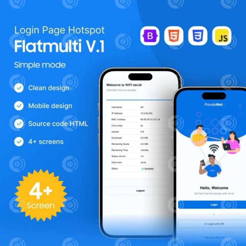 Template login page hotspot Flat multi V.1