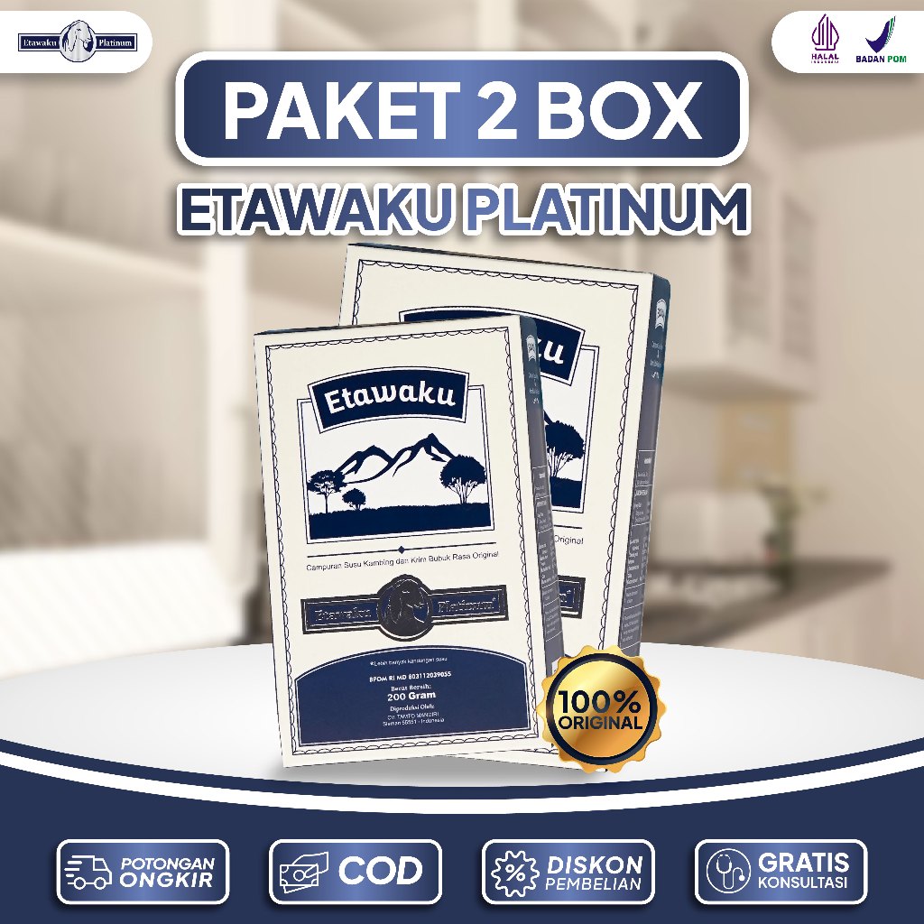 

Etawaku Platinum Paket 2 Box - Susu Kambing Murni & Krimer Bubuk
