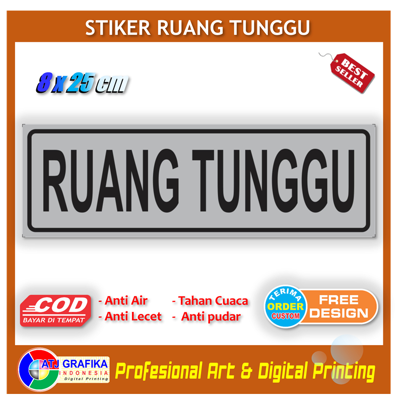 

Stiker ruang tunggu tempat ruangan khusus sticker tanda identitas pintu