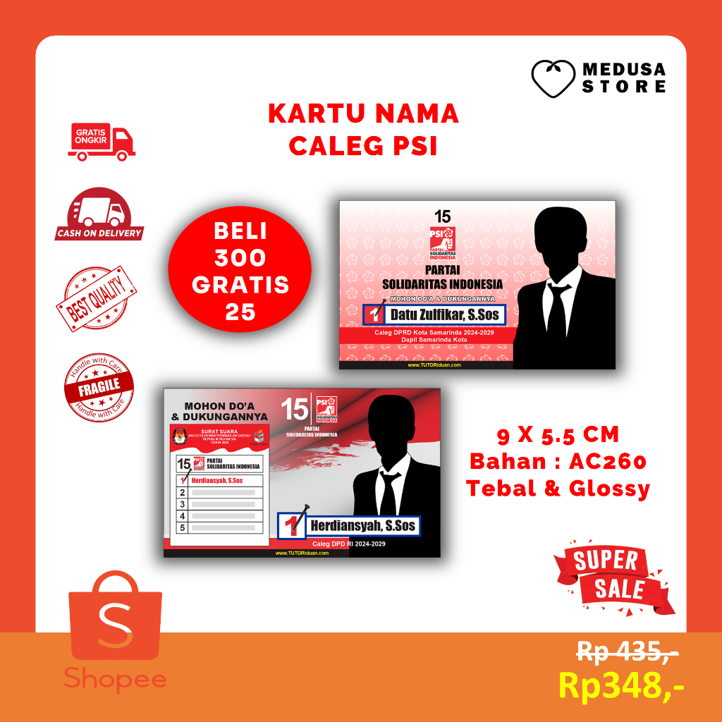 

Kartu Nama Calon Kepala Daerah Pilkada Serentak Partai Solidaritas Indonesia - PSI