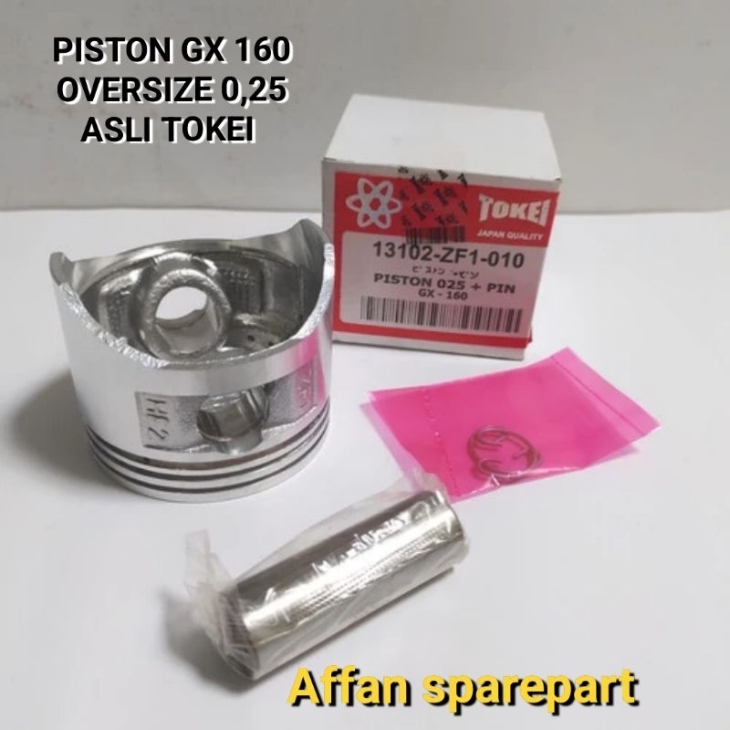 PISTON ASSY ENGINE GX 160 OVERSIZE 0,25 MESIN ( 5,5 HP ) ASLI TOKEI